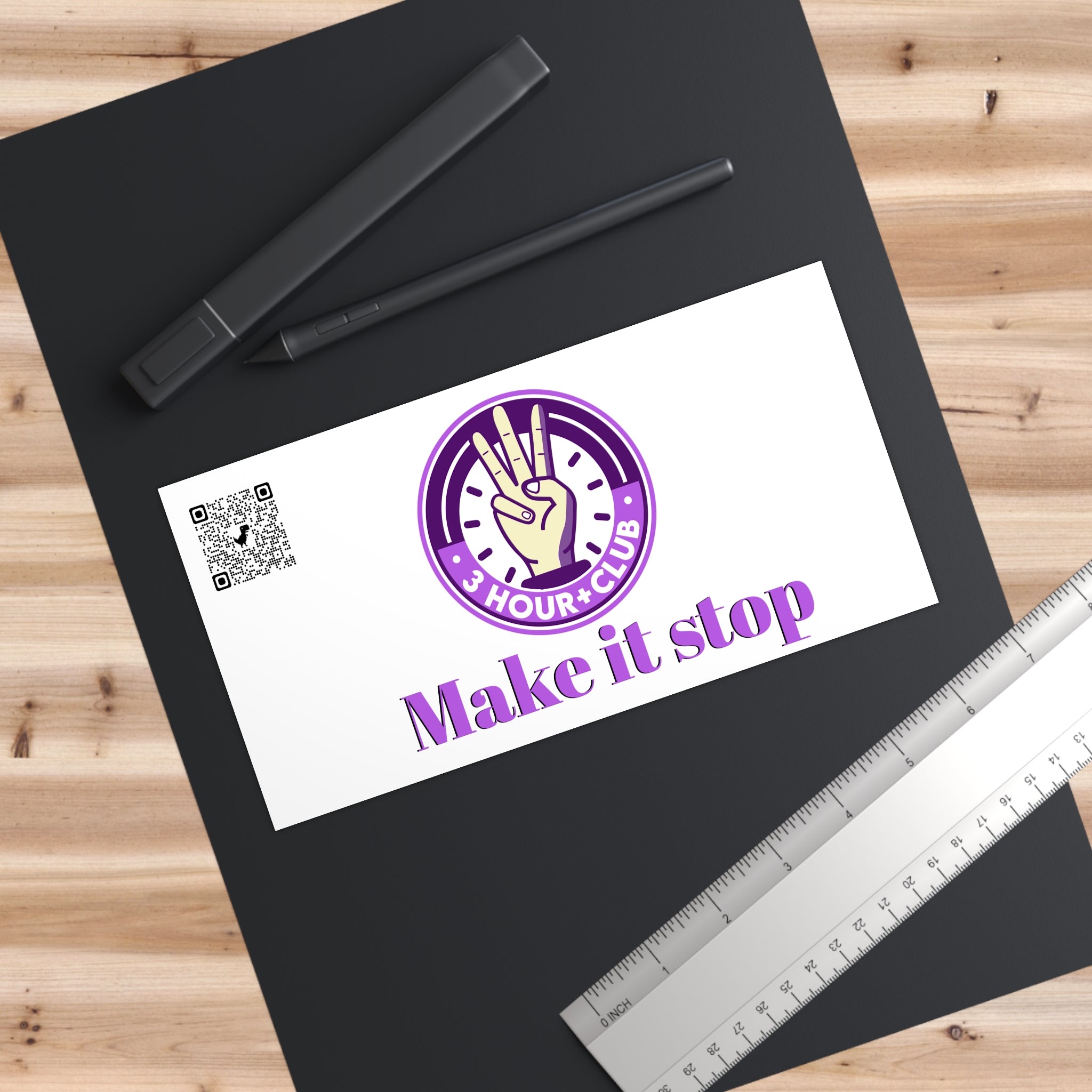 3 HR Club Bumper Sticker (L)